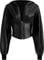 GORGLITTER Crop Jacke Damen Leder Jacke Mit Kapuze Pu Lederjacke Bauchfrei Jacke Dünne Jacke Leicht Übergangsjacke Mit Reißverschluss Schwarz M