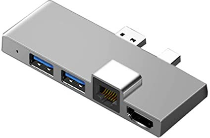 Glakyur Per Surface Pro 4 5 6 Docking Station Hub con 4K -Compatibile TF Card Reader Gigabit Ethernet 2 USB 3.1 Porta A