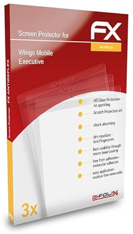 atFoliX Panzerfolie kompatibel mit Wings Mobile Executive Schutzfolie, entspiegelnde und stoßdämpfende FX Folie (3X)