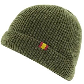Españolitas Gorro 100% Lana Merino Bandera de España. Fabricación Nacional y Artesanal. Confeccionado a Mano. Gorro Lana Hombre. Gorro Lana Mujer. (Verde)