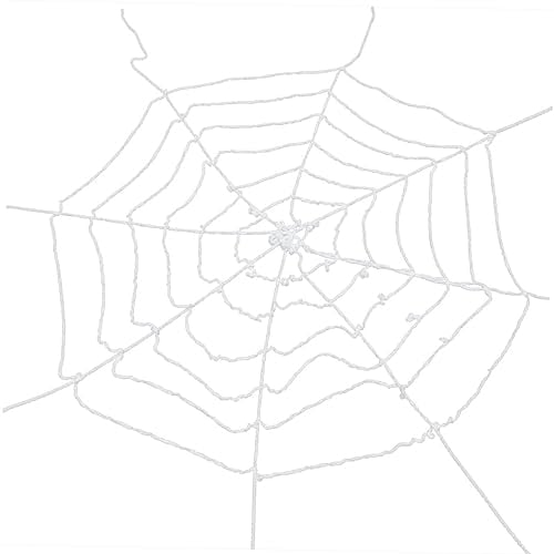 VINTORKY Halloween Gefälschte Spinnweben Naturgetreue Spinnendekoration Spinnennetz Spannen Spinnennetz-Seil Spinnennetz Aus Garn Rundes Spinnennetz Spinnennetz-Baum Weiß Schleife Strecken