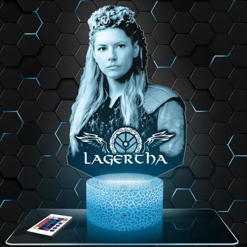 Lampephoto.fr - Ragnar Lagertha 3D Lampe, Touch Nachtlicht, 3D Led Illusion Geschenkidee Weihnachten Geburtstag Junge und Mädchen, Dekoration für Kinder und Erwachsenenzimmer TOP