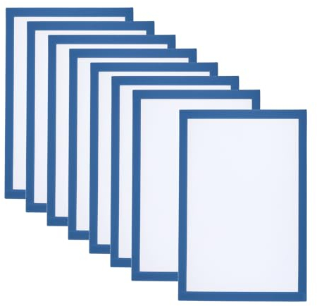 PATIKIL 8 Stück Magnetrahmen, A4 Info-Rahmen selbstklebend Aufklappbarer mit Magnetverschluss bilderrahmen für Postkarte Hinweis Zeichnung, Transparente Oberfläche, Himmelblau