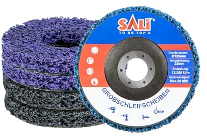 SALI 125mm CSD Scheibe Schleifscheiben für Winkelschleifer 5 Stück Reinigungsscheibe Set Grobreinigungsscheibe Schleif Scheibe Nylongewebescheibe Clean Strip Disc Entfernen Sie Farbe Rost, Mischfarben