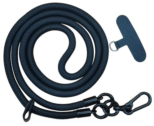Cordino Da Collo, Laccetti Porta Badge, Cordino Porta Badge Cordino Laccio Da Collo Con Portachiavi in Metallo E Cordino Anello per Telefono per Chiavi, Porta Biglietti da Visita Office (Nero)