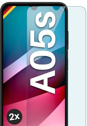 moex Schutzfolie für Samsung Galaxy A05s Glas 9H Härte, gehärtetes Schutzglas, Panzer Schutz Glas Displayschutz Folie, kompatibel mit jeder Handy Hülle, ShockProtect 2 Stück