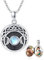 MEDWISE Personalisiertes Keltisches Foto Medaillon Kette 925 Sterling Silber Triple Mond Kette Anhänger Medaillon Halskette Medaillon zum öffnen für Bilder Schmuck Geschenke für Frauen Damen Mama