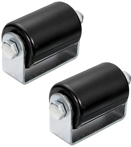 sourcing map Lot de 2 rouleaux de guidage réglables en nylon pour portail coulissant de 7,9 cm avec support en forme de L, ensemble de support de guidage pour portail coulissant noir