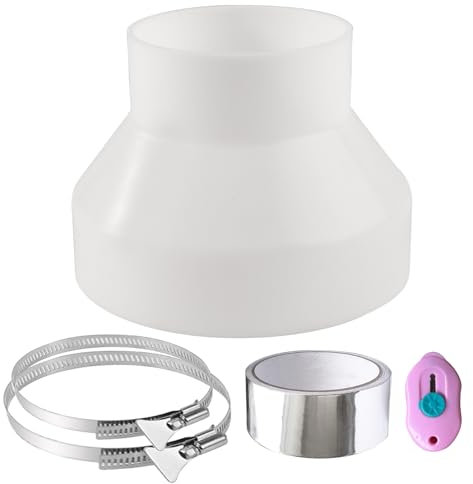 URHRHU Reducer for Extractor Bonnet Round Pipe Adapter 150mm to 100mm with 2 Stainless Steel Hose Clamps Exhaust air Hose Adapter for Ventilation Round Pipe Ventilation Duct