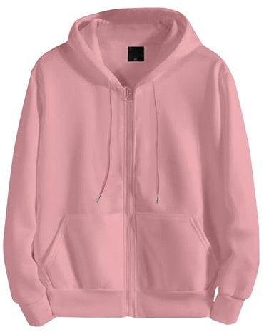 Hoodie Zippé Homme, Sweat Capuche Sport Chaud, Blouson SWEA À Capuche Veste De Sport D'Extérieur (Rose, M)