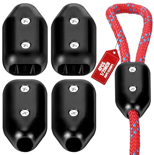 VioraWhite 4 Pcs Reusable Rope Clamps, 1/2 Inch Plastic Chain Connector, Suitable for 9-10 mm Nylon or Braided Ropes