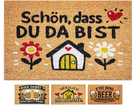 LUA VIKA Fußmatte Kokos Lustig - Schon, DASS du da bist - 40x70 cm - Fussmatte Aussen und Innen - Fussmatten Haustür - Türmatte Außen - Fußmatten - Kokosmatte Fußmatte