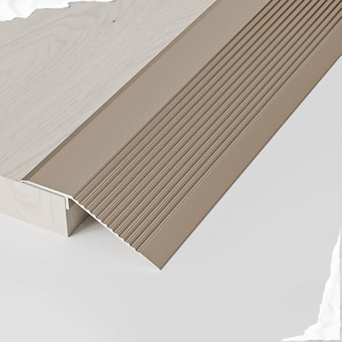 Robustes Übergangsprofil Alu Türschwellenrampen Höhenausgleich 8-30mm, Rutschfester Böden Übergangsleiste Abschluss Anpassungsprofil für Fliesen Laminatböden Schweller(Rose Gold,90CM/35.4IN)