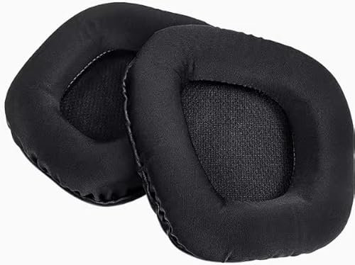Joghaw Ersatz-Ohrpolster für Corsair Void, Void Pro, Void Elite Kopfhörer, weiches Eisseidentuch und Memory-Schaum-Kissen, Schwarz