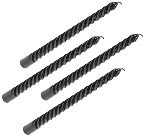 Warmhm 4 Stück Langstielkerzen Mit Gewinde Leuchter Lange Brennende Kerze Kuchendekorationen Glockenspiel Kerzen Teelichter Unparfümierte Schwimmkerzen Hochzeitskerzen Sehr Paraffin Black