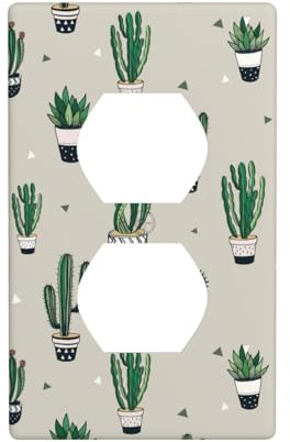 Plaque murale Duplex unique décorative unique 1 Gang Light Switch Cover Switch Plate Green Cactus. Impression
