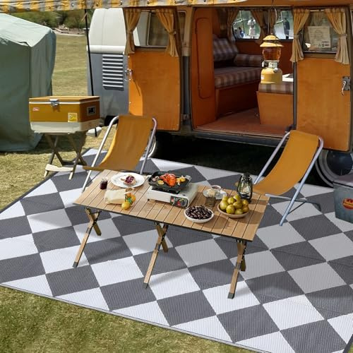 dainslef Outdoor-Teppich, 20,3 x 25,4 cm, wasserdicht, Kunststoff, Strohteppich, Outdoor, Camping, leicht, wendbar, faltbar, Matte für Veranda, Hinterhof, Picknick, Wohnmobil, Pool, Deck, Strand