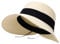 Fjquamitix Damen-Sonnenhut mit breiter Krempe, Strohhut mit Schleifendetail, für Sommer, Strand, Pool, Urlaub, Strohkappe für UV-Schutz (DE/NL/SE/PL, Alphanumerisch, Einheitsgröße, Milchweiß)
