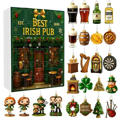 Adventskalender Mädchen Mystery Countdown-Überraschung für Kinder und Erwachsene. Spannendes Sammel-Blindpack-Abenteuer mit einzigartigen Figuren (Green, 26x18cm)