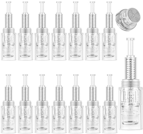 Vicloon Nano Microneedling Nadeln, 15 Stücke Ersatznadeln Patrone für Auto Micro Nadelroller Electric Mikronadelstifte, Microneedling Gerät Ersatz Needle, Nano Nadeln Kartuschen