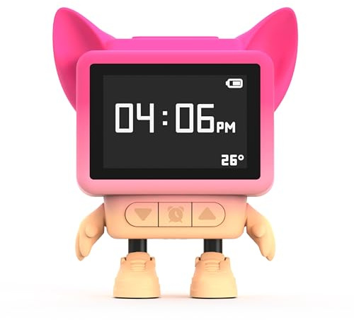 Mob - Réveil et Enceinte Bluetooth Enfant Dancing Clock, Danse en Musique, Écran LCD Émotionnel & Diffuseur Bruits Blancs Apaisants