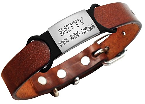 aplusashop ID Dog Tag Hundemakre Edelstahl + Gravur nach Wunsch & Silikonring für Halsband (Schwarz)