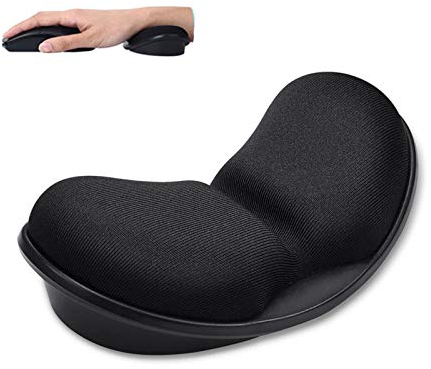 DUBENS Ergonomische Handgelenkauflage für Links - und Rechtshänder, Handballenauflage mit Schaumstofffüllung für Maus ergonomisch zur Entlastung des Handgelenks Pad-Set (Schwarz)