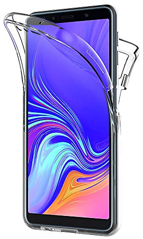 AICEK Samsung Galaxy A7 2018 Hülle, 360°Full Body Transparent Silikon Schutzhülle für Samsung A7 2018 Case Durchsichtige TPU Bumper Galaxy A7 2018 Handyhülle (6,0 Zoll)