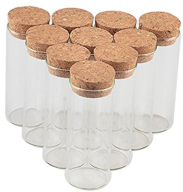 12pcs Fiole en Verre De Tube à Essai Transparente avec Bouchon en liège, capacité De Stockage De 35 ML, diamètre extérieur du Flacon De Tube à Essai De 30 mm (12, 35ml)
