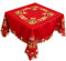 Grelucgo Weihnachts-Tischdecke, Bestickt, quadratisch, 137 cm, Rot