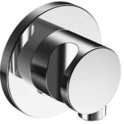 Keuco IXMO Armatur 59592, Schlauchanschluss mit Brausehalter DN15, Rosette rund, Farbe: Edelstahl-Finish