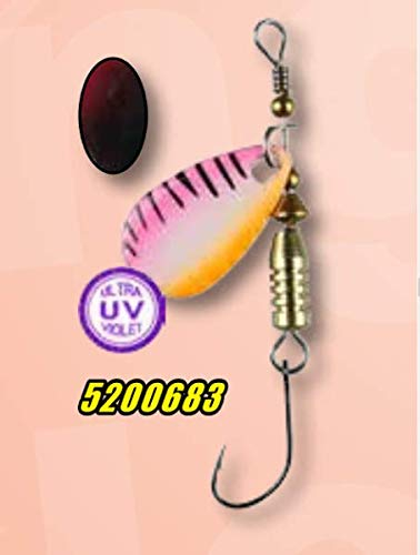 FTM Forellen Blinker Spinner 4g UV Bunt mit schwarzen Streifen/Silber Rot 5200683 UL Ultra Light Fischen Einzelhaken Forellenangeln Barschangeln