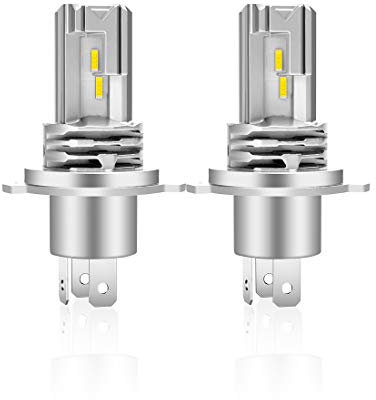 XELORD H4 LED Ampoules 6500K Blanche pour Ampoule De Phare De Voiture,12V 24V,Plug and Play (Pack de 2)
