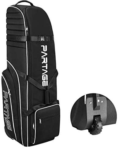 Partage Golf-Reisetasche mit Rädern, Golf-Reisetasche für Fluggesellschaften, 900D strapazierfähiges Oxford-Gewebe, Schwarz