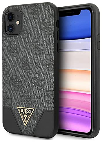 Guess GUHCN61PU4GHBK Hülle für iPhone 11 grau 4G Triangle Collection