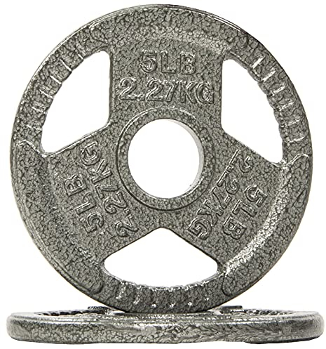 BalanceFrom Olympic Hantelscheibe aus Gusseisen, 5,1 cm, für Krafttraining und Gewichtheben, 2,3 kg, Paar