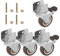 DBREAKS 4Pcs U-Typ Möbelrollen Ø50MM, Plattenöffnung 25MM, Lenkrollen für Möbel mit U-Förmige Halterung, Lenkrollen mit Bremse, Transportrollen, Schwenkrollen mit Schrauben, Gesamttragkraft 100KG
