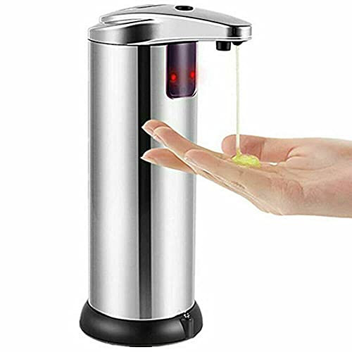 Seifenspender, 250ml Automatisch Desinfektionsspender Edelstahl Flüssigseifenspender Berührungsloser Handseifenspender für Badezimmer Küche Hotel Restaurant