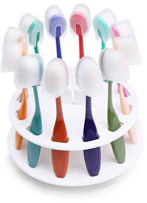 Yoseng 12 pcs Ink Blending Brushes Blenders(Head Diameter 0.85 inches) for Card Making,Craft Broad Application Assortment Paper Crafter with Cover and Rotating Brush Holder