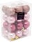 Carousel Home 24 Piece Pink Mini Christmas Baubles | Christmas Tree Decorations | Pink Xmas Baubles Christmas Decor