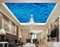 Plage bleu profond mer eau salon plafond mur Art déco plafond fond Mural autocollant Mural Décor À La Maison Papier Peint 3D Chambre à coucher Salle de séjour Mural murale-150cm×105cm