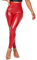 HAWILAND Leder Leggings Damen - High Waist Lederhose Booty PU Leder Leggins Lederoptik Kunstleder Strumpfhose #1 Rot S
