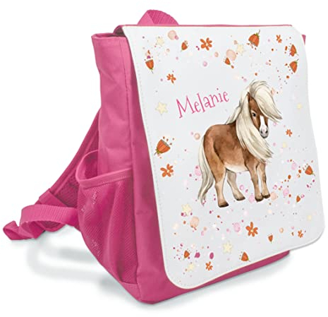Kinderrucksack Pony mit Namen KIndergartentasche Kiga Geschenk Mädchen Shetlandpony Pferdefreunde ab 3 Jahre (Pony)
