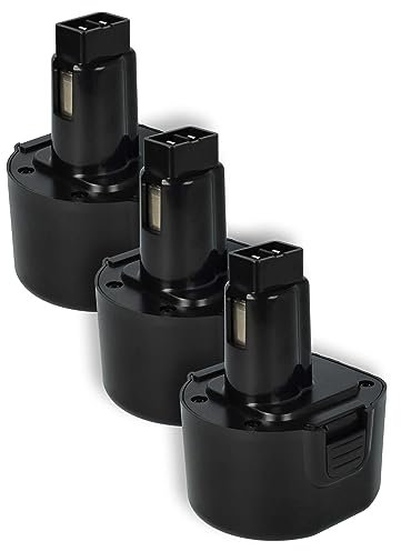 vhbw 3X Batteries Remplacement pour Black & Decker A9242, A9265, A9272, A9274, A9251, FSB96, PS120, PS120A pour Outil électrique (1500 mAh, NiMH, 9,6 V)