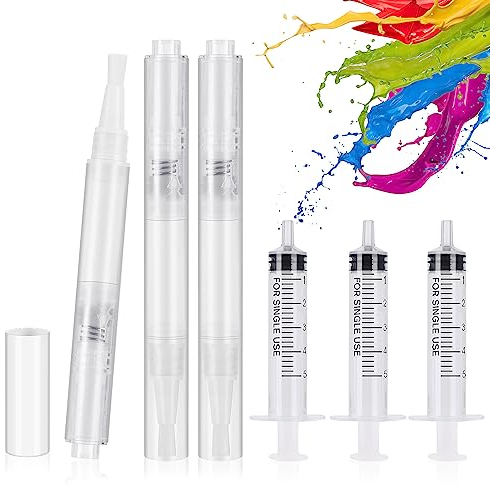 Thinp Lot de 6 Stylos Peinture de Retouche Rechargeables pour Murs - Pinceaux de Retouche Rechargeables pour Cloisons Sèches, Armoires, Meubles, Taches et Rayures (6)