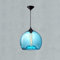 Lustre boule de verre industriel moderne rétro couleur bleue suspension en verre lampe suspendue nordique pour chambre salle à manger hôtel Restaurant décoration intérieure éclairage de plafond E27