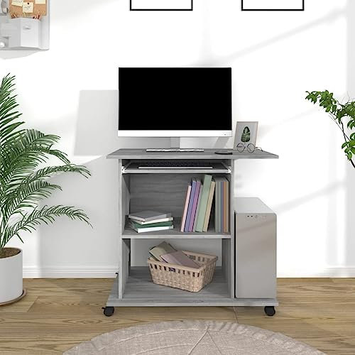 Computertisch Study Table Sekretär Schreibtisch Schreibtisch Grau Sonoma 80x50x75 cm Holzwerkstoff