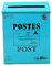 Knadgbft Briefkasten Vintage Wandmontage Briefkasten Antiker Metallbriefkasten Rostbeständiger Briefhalter für Draußen Blau