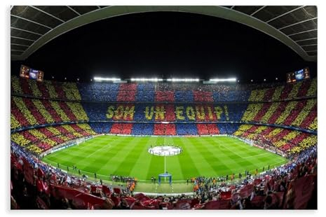 MAHWER Camp Nou Poster, Leinwand, Poster, Wandkunst, Dekordruck, Bild, Gemälde für Wohnzimmer, Schlafzimmer, Dekoration, ungerahmt, 30 x 45 cm