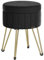SONGMICS Runder Sitzhocker, Hocker mit Stauraum, Samt Schminktisch Hocker, 39 cm d, 44,4 cm H, 4 Metallbeine, für Ankleidezimmer, Wohnzimmer, Schlafzimmer, tintenschwarz LOM003B01